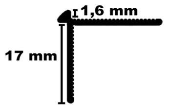 1.6/17mm Kantenprofil ungebohrt