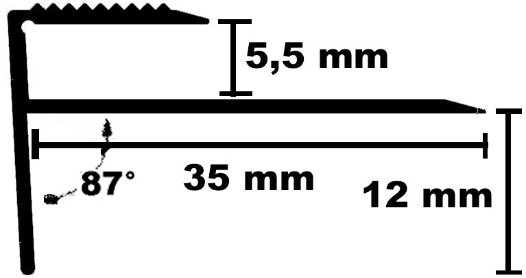 5.5/35mm Treppenkantenprofil gebohrt