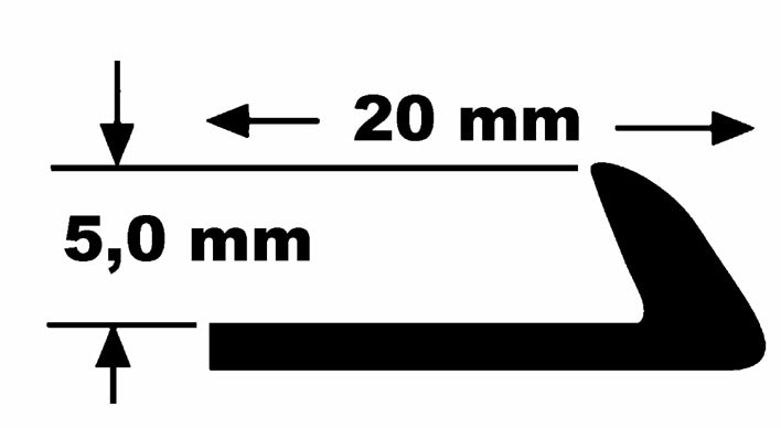 5.0 mm Abschlussprofil, gebohrt