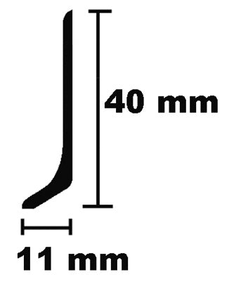 Aluminiun-Sockelleisten 40/11mm Silber eloxiert