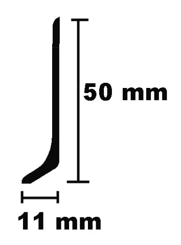 Plinthes en aluminium 50/11mm argent éloxé