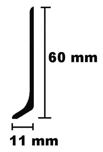 Aluminiun-Sockelleisten 60/11mm Silber eloxiert