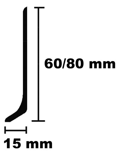 Aluminiun-Sockelleisten 80/15mm Silber eloxiert