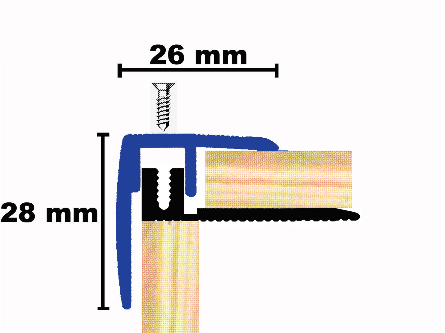 26/28mm Treppenkantenprofil gebohrt