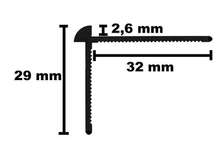 2.6/32mm Treppenkantenprofil ungebohrt