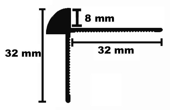 8.0/32mm Treppenkantenprofil gebohrt