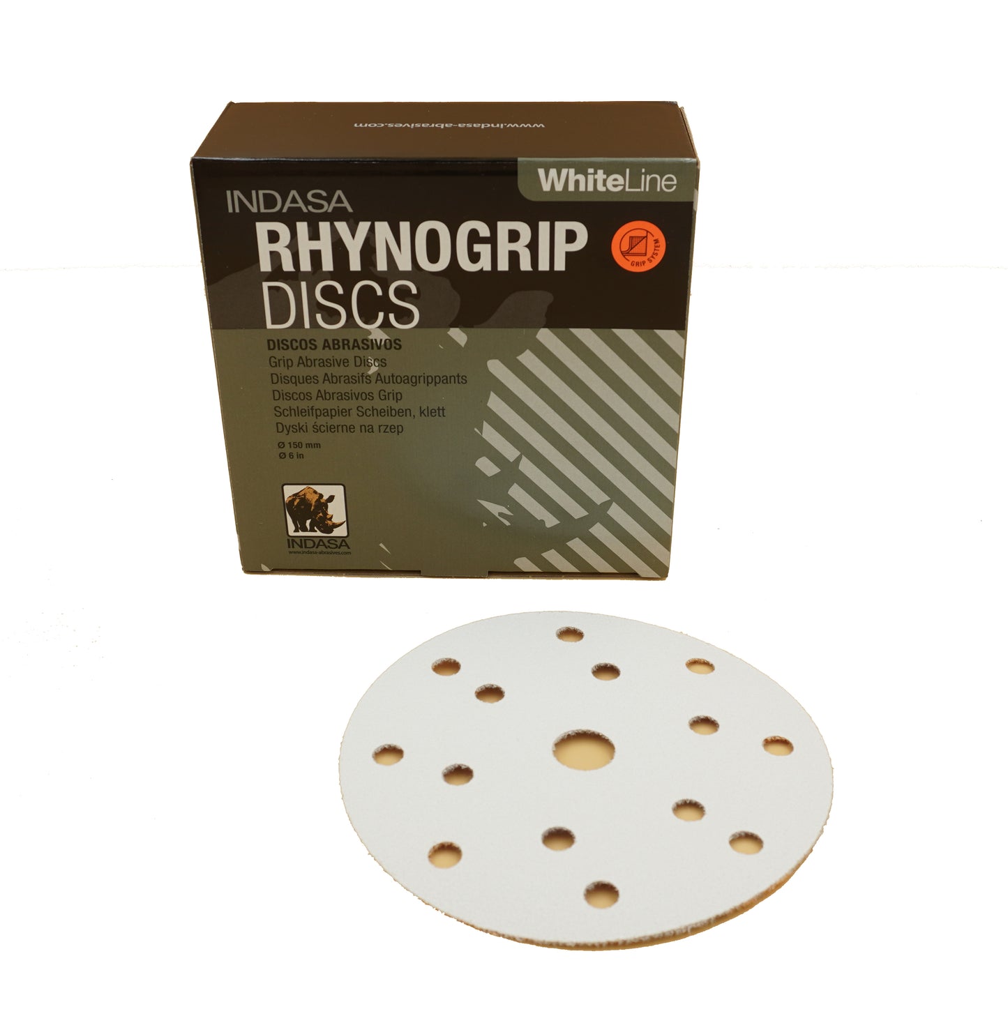 Ø150mm 15-trous disques abrasifs velcro White Line